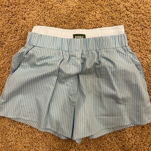 daily drills Poplin Double Band Resort Shorts - Blue Stripe